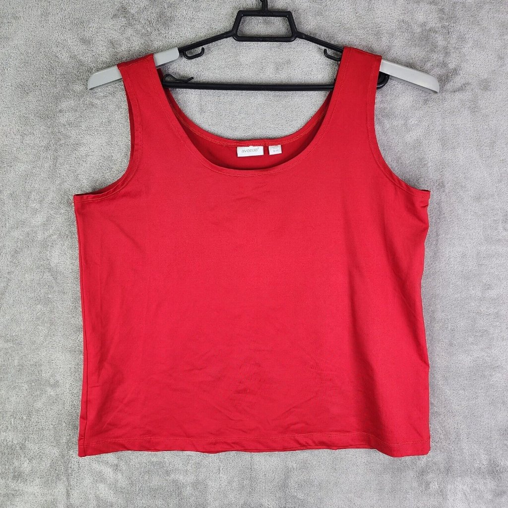 Womens Red Avenue Tank Top Shirt Sleeveless Size 18/20